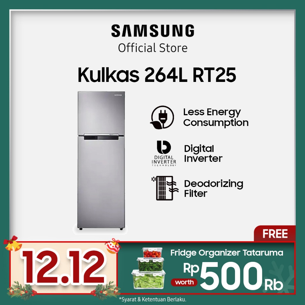 Samsung Kulkas 2 Pintu RT25FARBDSA - Metal Graphite