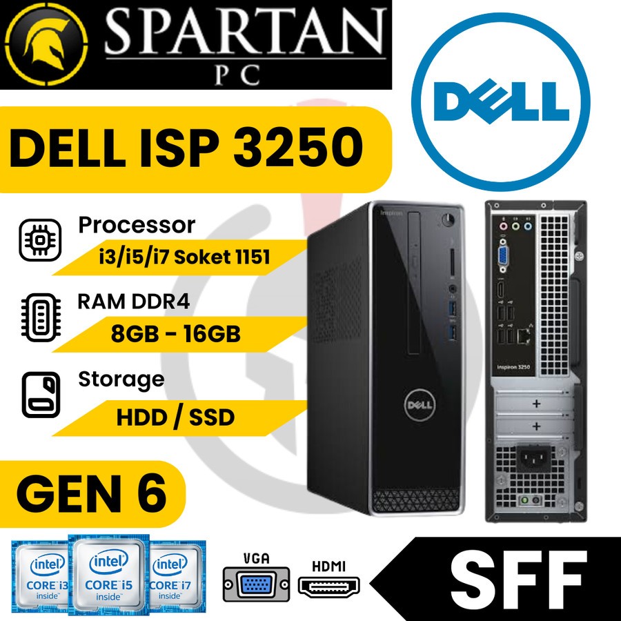 PC Dell ISP 3250 Slim Core i3 / i5 / i7 Gen 6 SFF 1151