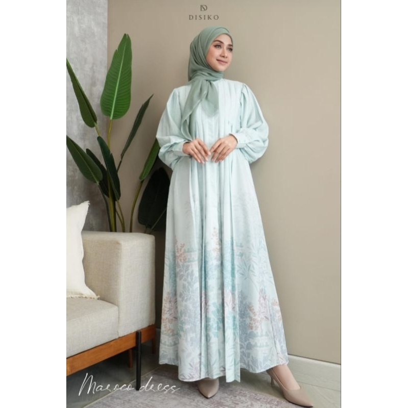 Maroco dress ORI by disiko exclusive Maxi gamis wanita muslimah Ukuran m L XL ld 100 104 110 panjang