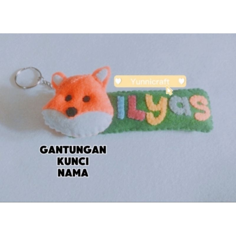 GANTUNGAN KUNCI NAMA FLANEL