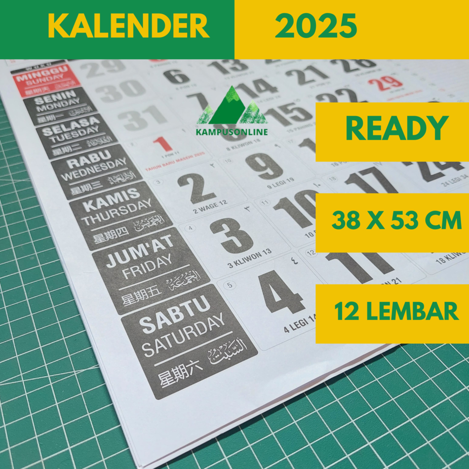 

PROMO KALENDER DINDING BESAR POLOS 2025 ANGKA BESAR UKURAN 54 X 38 CM 12 LEMBAR TERMURAH