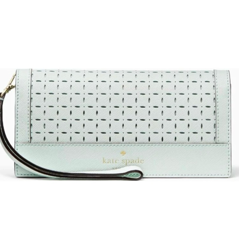 ORIGINAL KATE SPADE SAFFIANO LINNEY WRISTLET MINT SPLASH WALLET