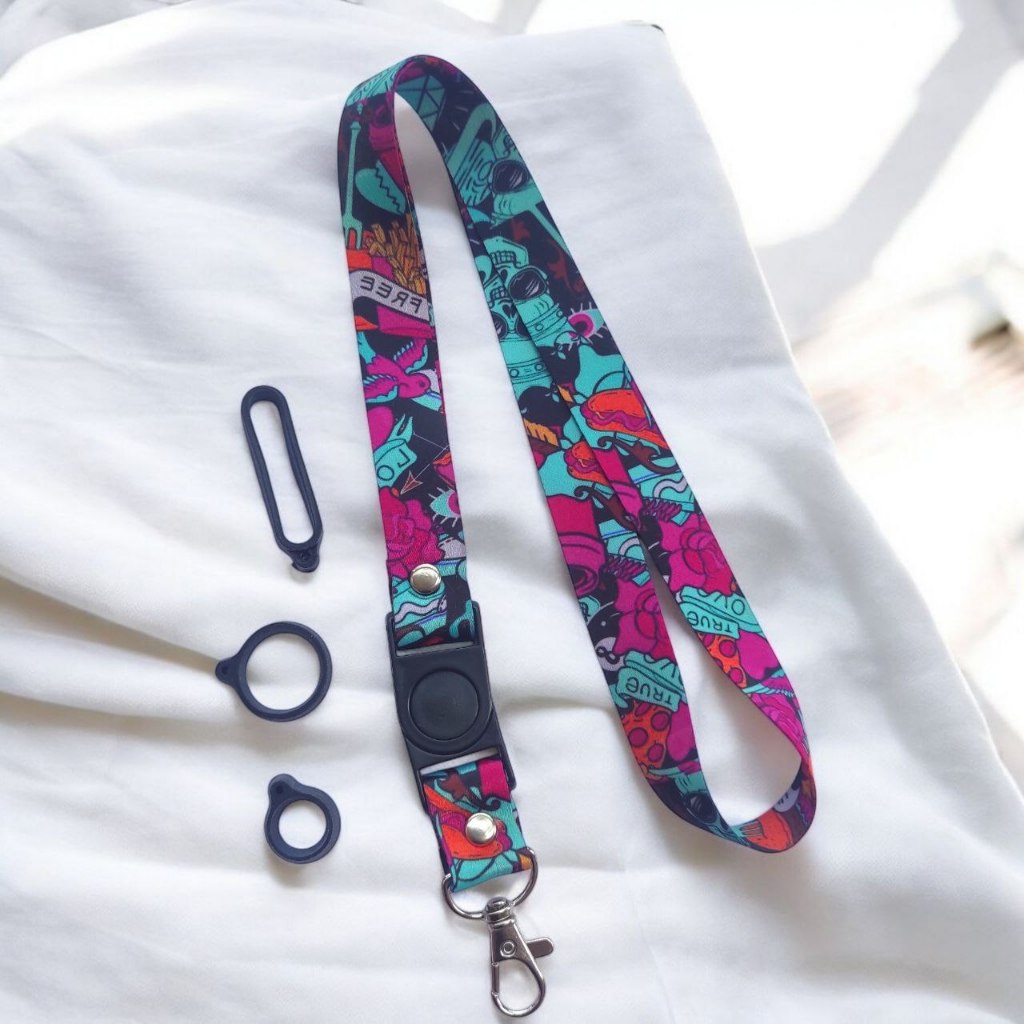 

Lanyard 2 Cm Motif SKELETON BLUES Name Tag Bonus 3 Karet