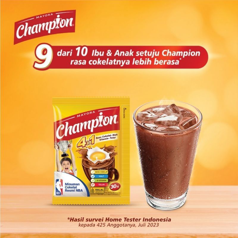 

Champion Susu Malt Vitamin dan telur Renceng 10 + 1 Sachet