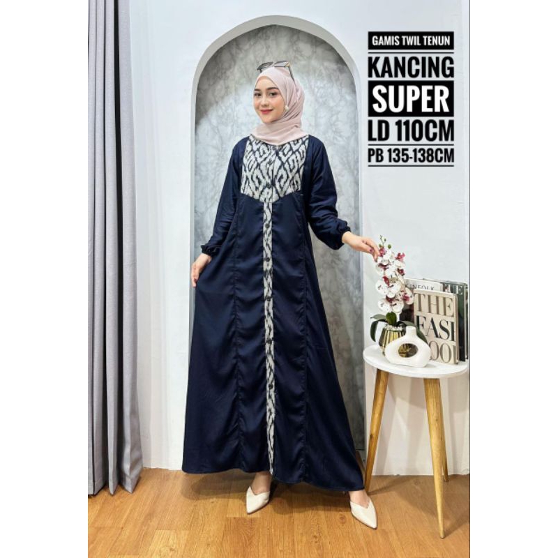 GAMIS TWILL ORI KOMBINASI TENUN TERBARU GAMIS BATIK PEKALONGAN GAMIS TWILL ORI MODEL GAMIS TERBARU