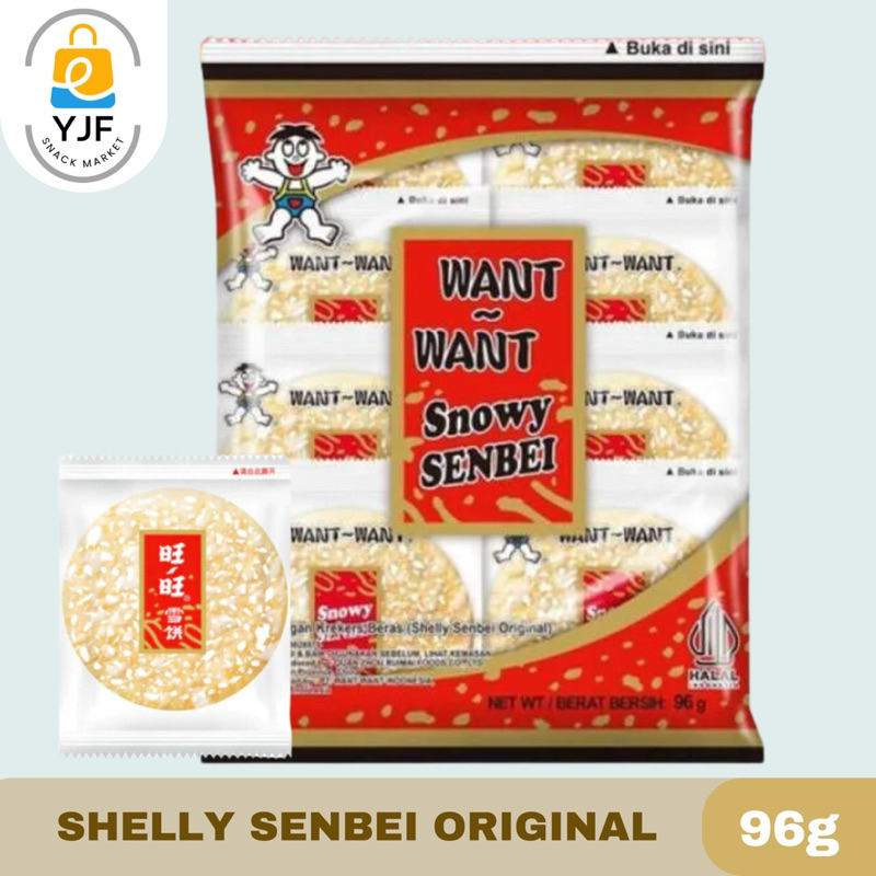 

Want want Shelly Senbei Snowy Rice Crackers Original / Manis Jipang Snack Beras - 96g