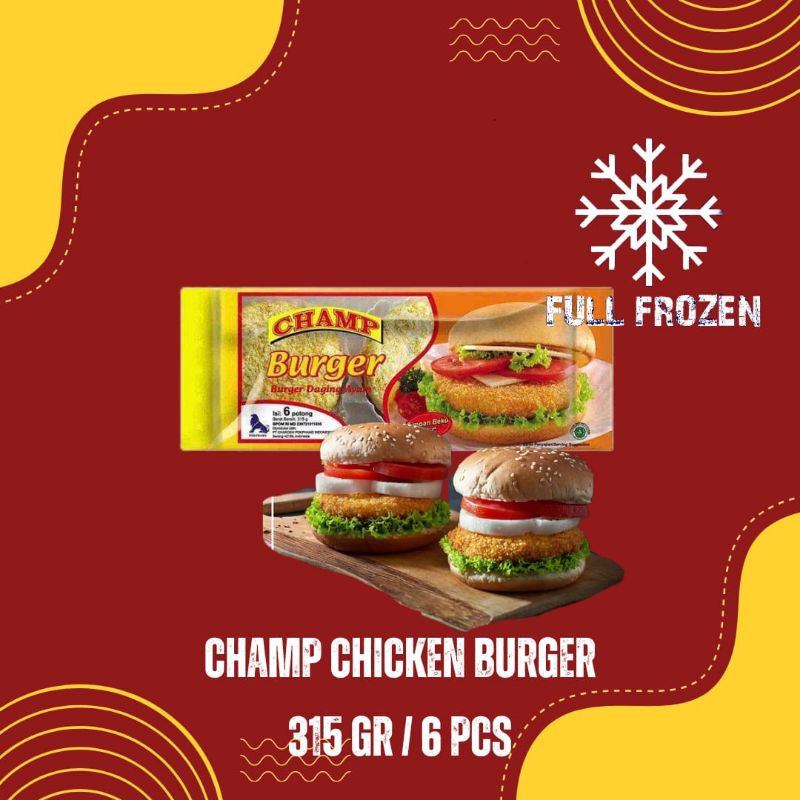 

Champ Burger Chicken 315 GR/6 PCS