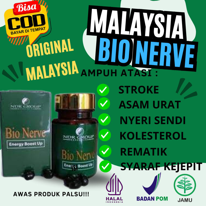 Bio Herbal Nerve Nerve 100% Original Malaysia Obat Sakit Nyeri Sendi