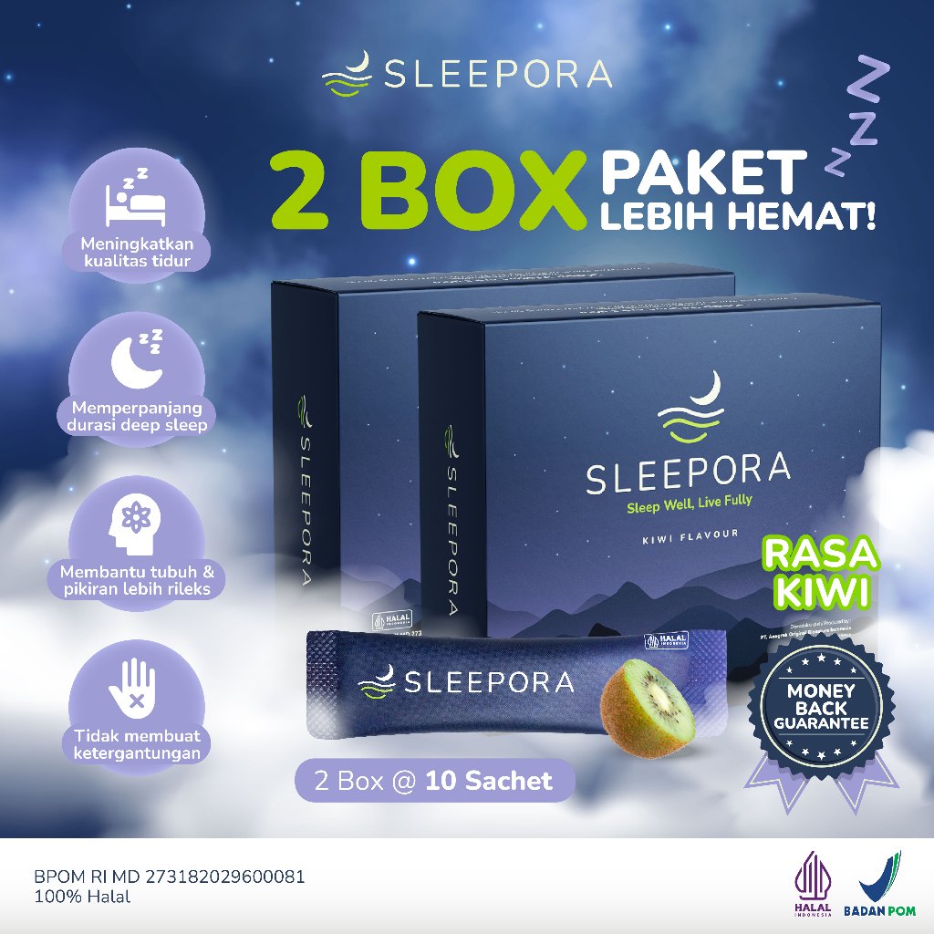 

Sleepora – Paket 2 BOX - Minuman Alami untuk Tertidur Lebih Cepat