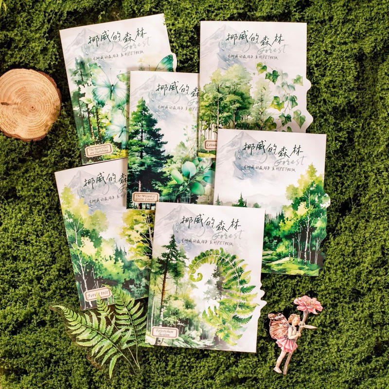 

(1DC) sticker transparan pohon daun hutan binatang animal leaves leaf tree forest hijau green journaling
