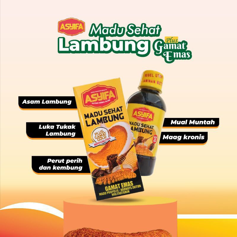 

Danu herbal madu sakit perut premium untuk maag kronis, luka tukak lambung gerd mual kembung madu lambung gamat emas asyifa