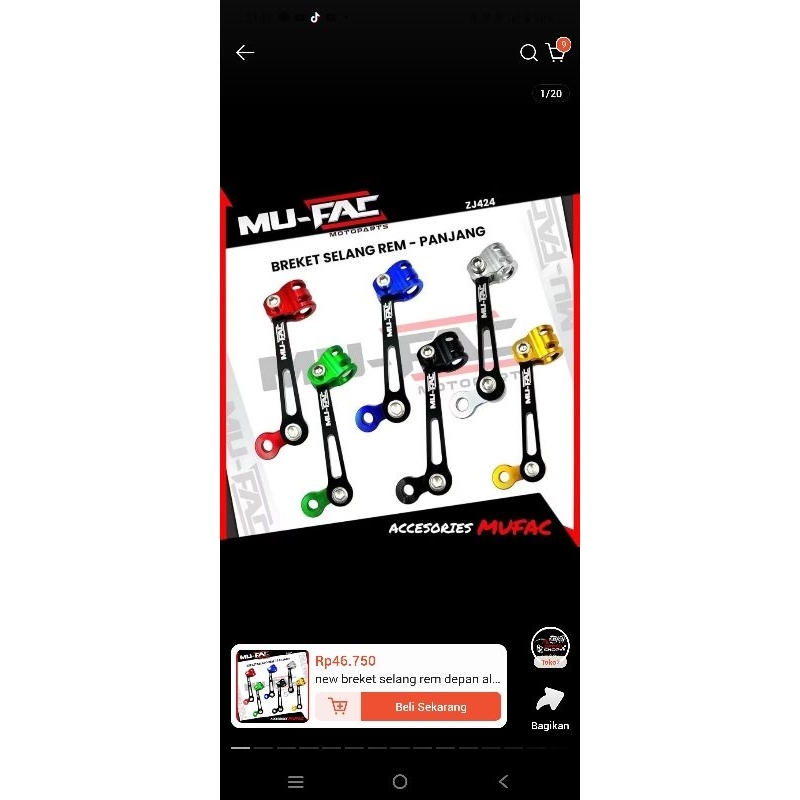 Breket selang rem depan cnc panjang universal Gl ninja Tiger