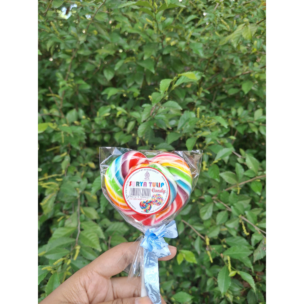 

Surya Tulip Permen Lolipop Love 4,5 cm - Tanpa Pemanis Buatan - Premium
