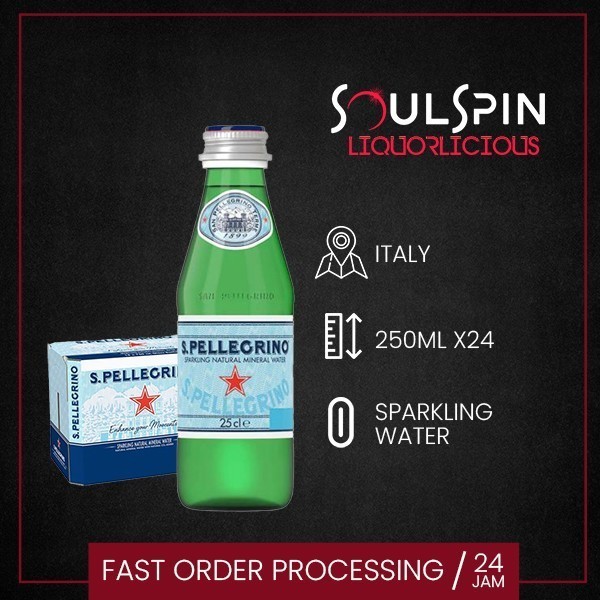 

San Pellegrino Sparkling Mineral Water 250ml [ dus isi 24 botol ] Khusus JNE Trucking + Packing Kayu