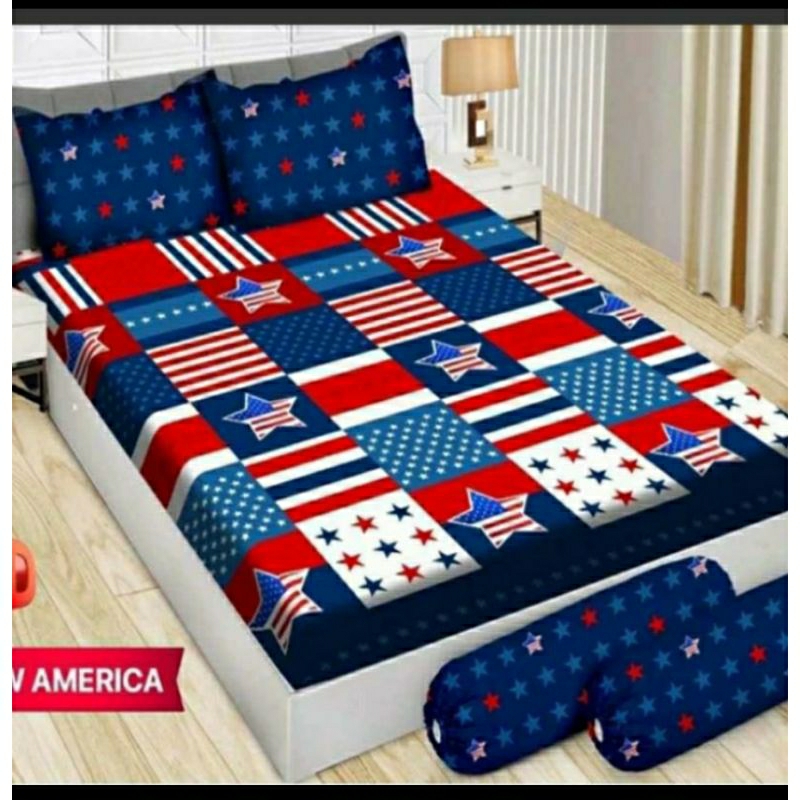 Sprei Bonita 160x200&180x200/queen&king/no 1&2 motif Usa/America/bendera amerika/Sprei amerika