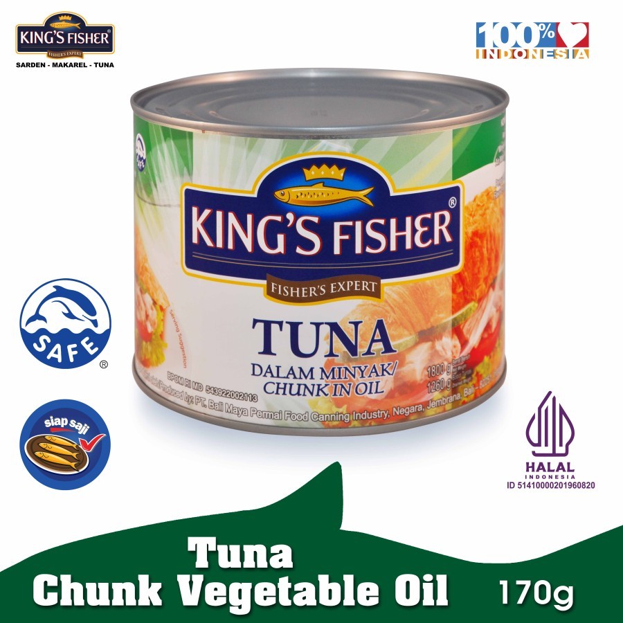 

King's Fisher Tuna Minyak Nabati 1800g Tuna in Oil Daging Tuna Kaleng