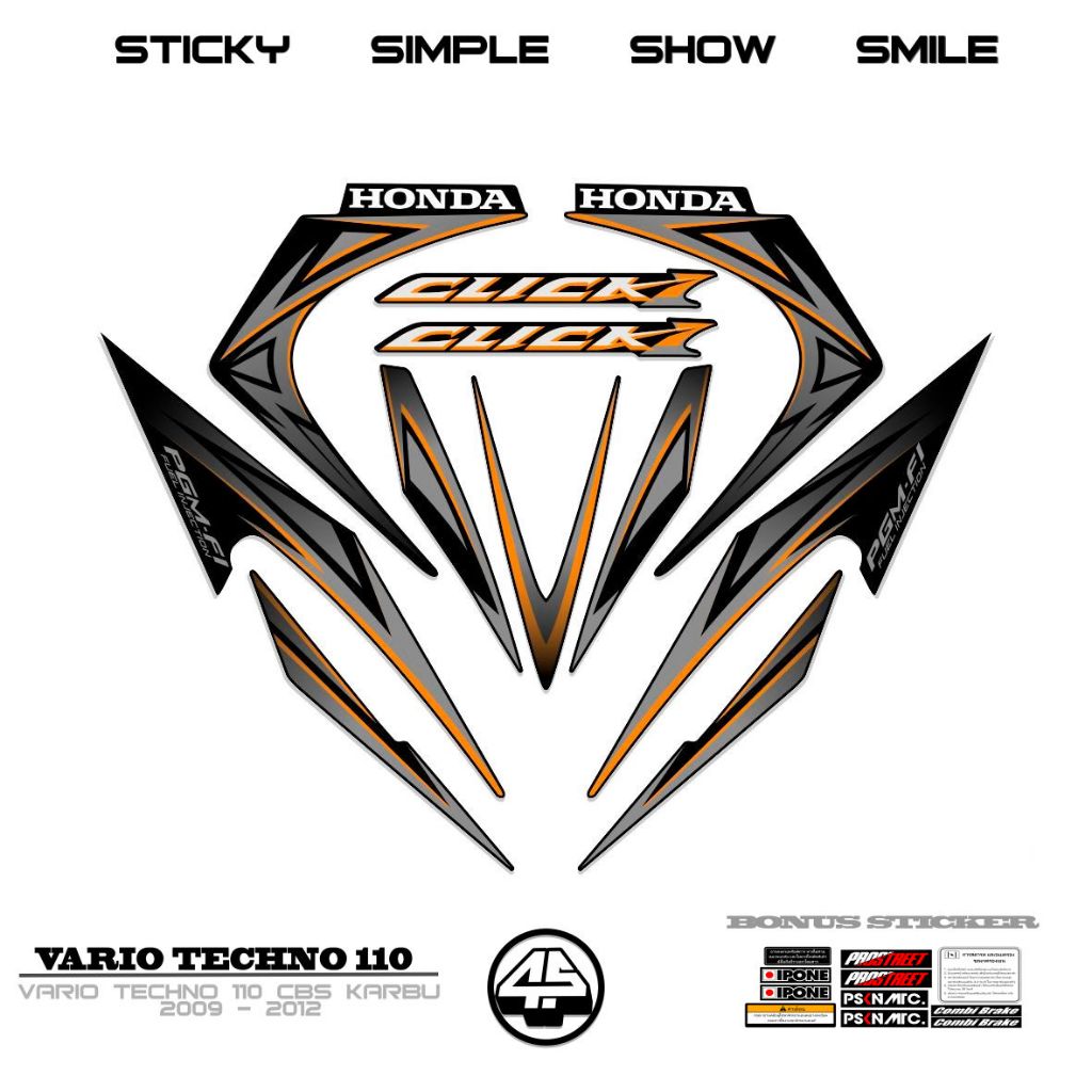 STRIPING VARIO TECHNO 110 CBS MOTIF 2 / VARIO KARBU 110 / CLICK110 / VARIASI VARIO VIRAL / FOURSTORE