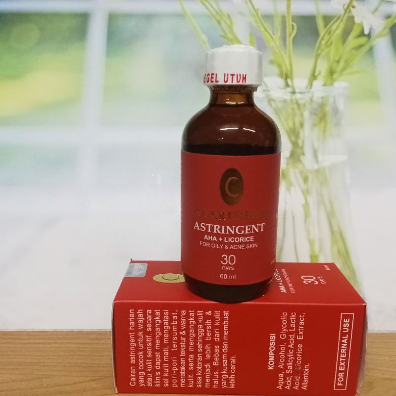 toner clariderm ori astringent aha+Licorice