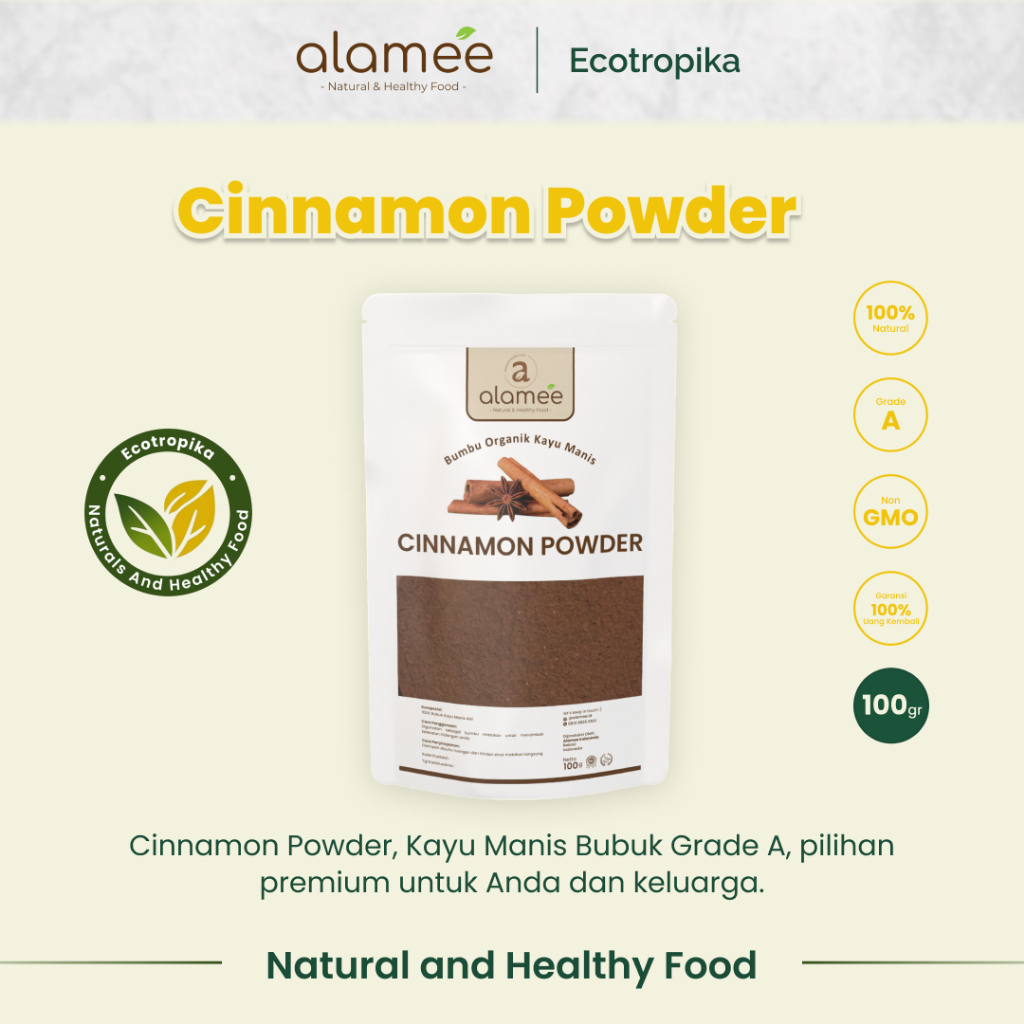 

Kayu Manis Bubuk Cinnamon Powder kayumanis Murni Asli Tanpa Campuran Bumbu Organik Premium 100 Gram