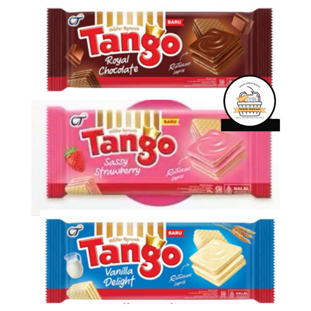 

[ECER] wafer TANGO 110 gram 5 ribuan wafer cokelat strawberry vanilla