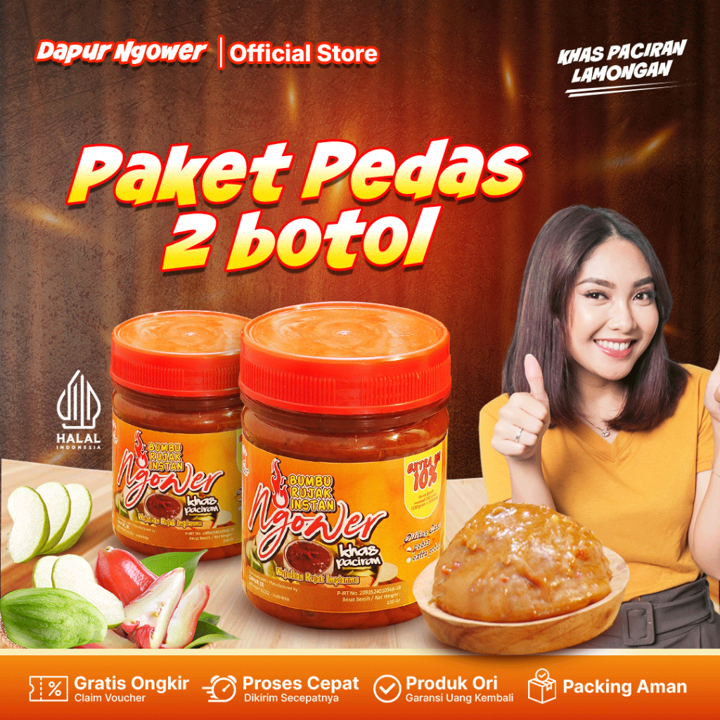 

Dapur Ngower Bumbu Rujak Buah Instan Pedas Ngower - Rujak Terasi Rujak Petis gula jawa Asli