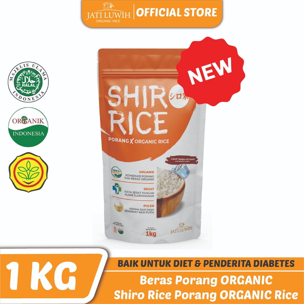 

SHIRO RICE Beras Porang Organik Pouch 1 Kg - Shirataki / Konjac Rice
