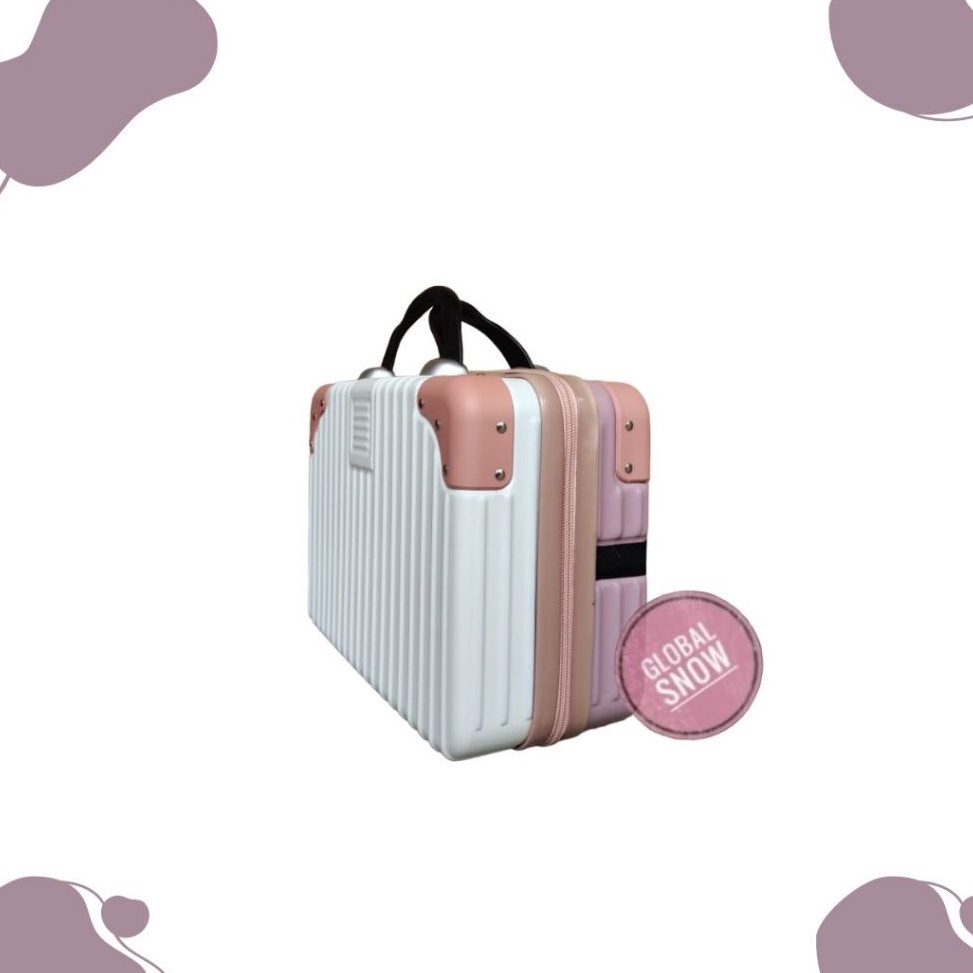 KODE H57V KOPER 14 inch 89 Merah Muda KOPER 14 INCH  KOPER CUTE  KOPER KOSMETIK