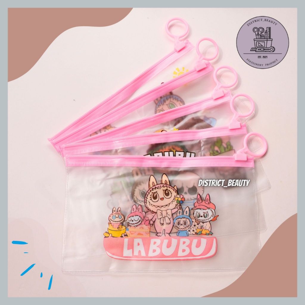 POUCH MIKA TRANSPARAN LABUBU POUCH MULTIFUNGSI ZIPPER POUCH LABUBU TRANSPARAN LUCU TERMURAH