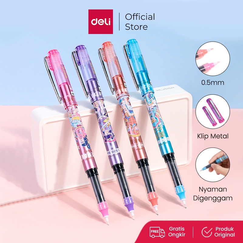 

Deli Roller Pen / Roller Gel Pen / Pulpen Roller Kartun 0.5mm Dapat Menulis Hingga 1100 Meter S1660