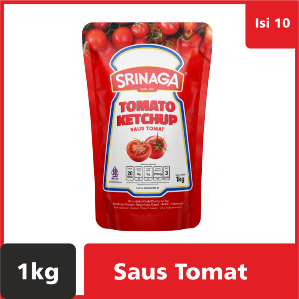 

Srinaga Saus Tomato Ketchup 1kg, 1 Karton (isi 10)