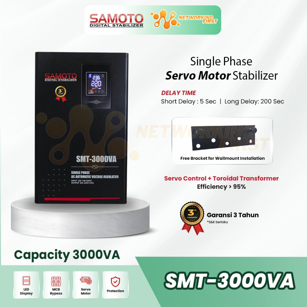 SAMOTO Stabilizer SMT3000VA Listrik Single Phase 3000VA