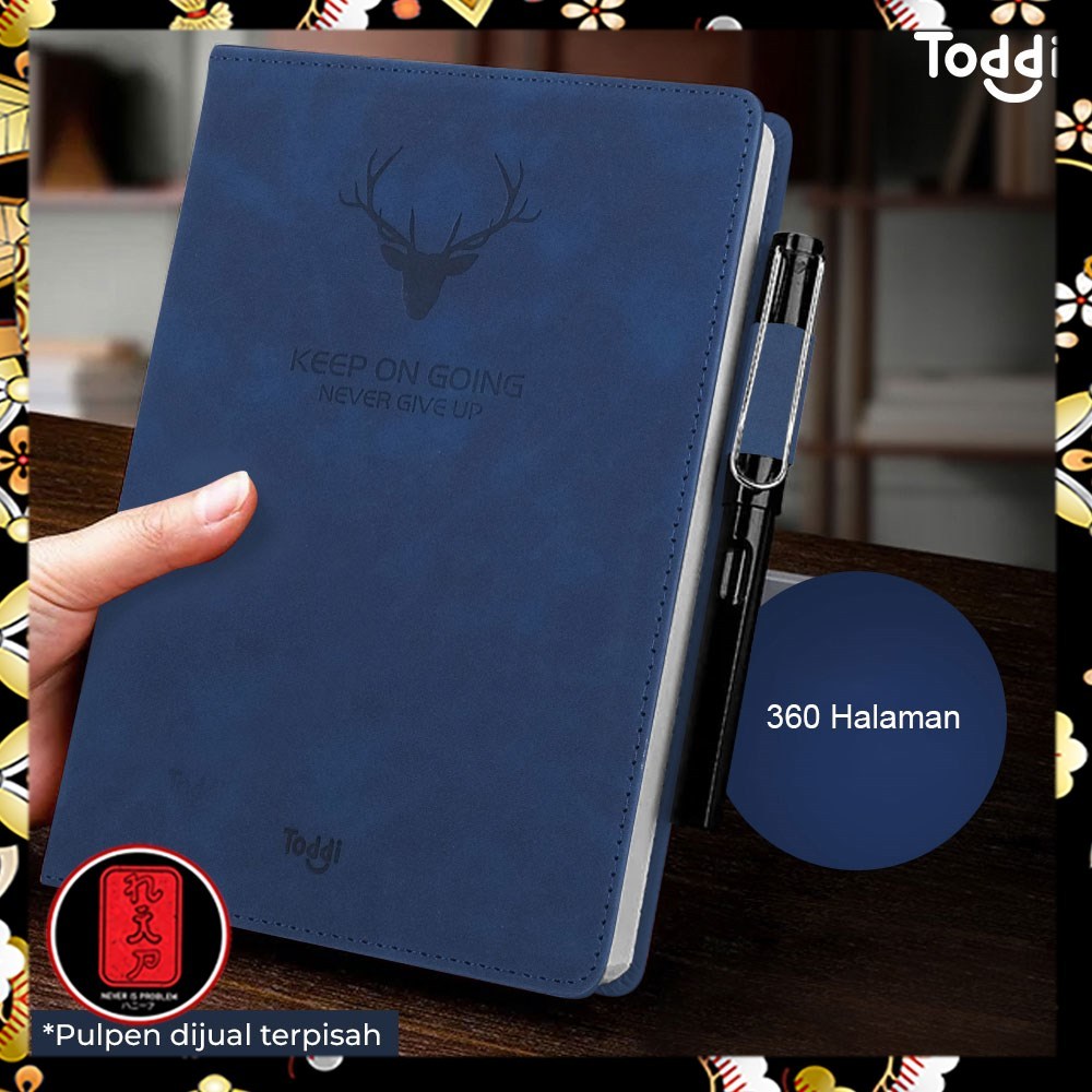 

Toddi Buku Jurnal Hardcover Notebook Diary 80 GSM 360 Halaman Grid - CW-5025 - Dark Blue
