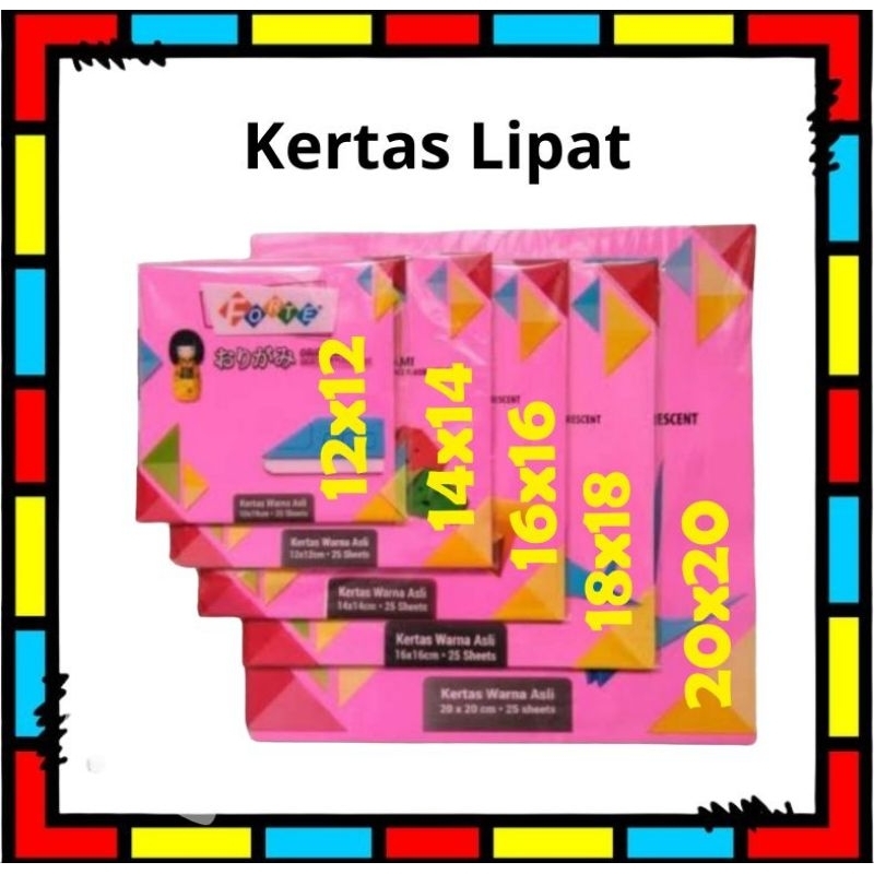 

kertas lipat origami 5 warna