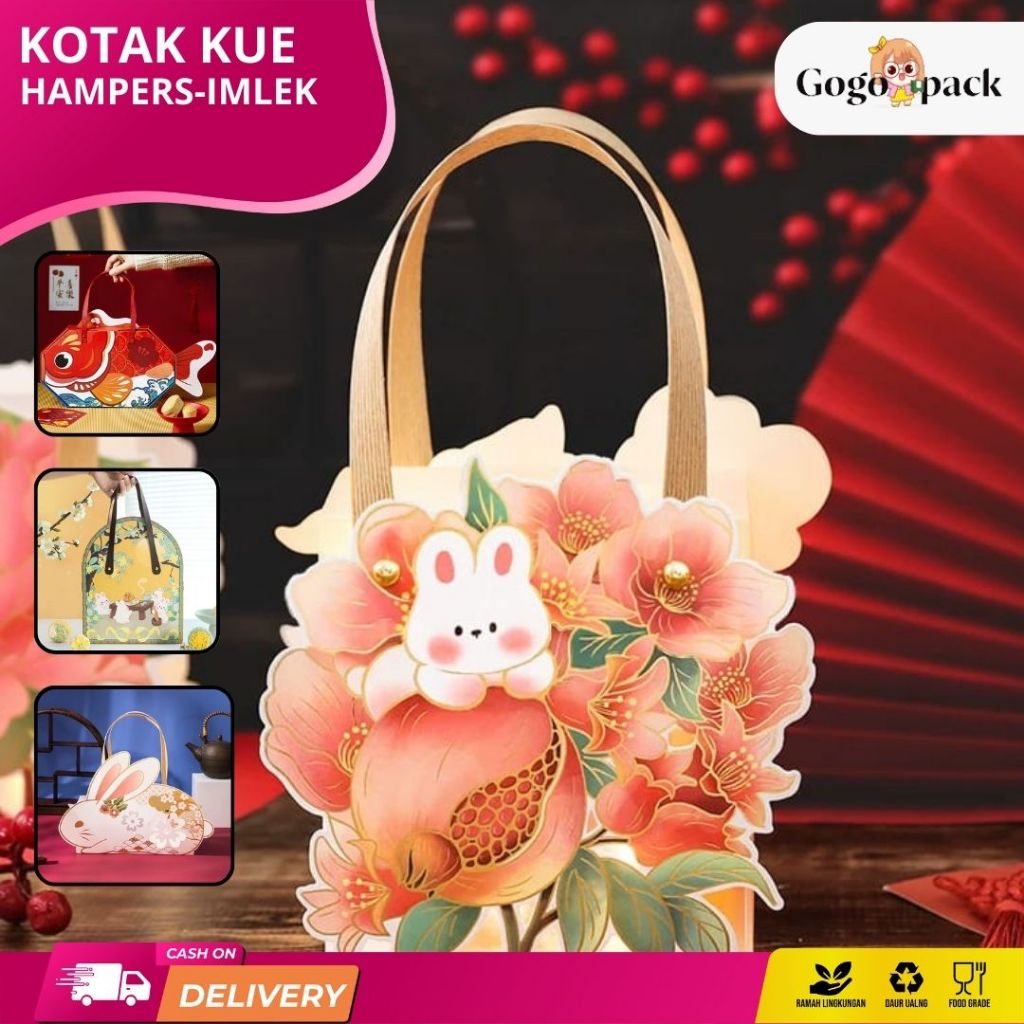 

Box Hampers Imlek CNY / Paper Bag Imlek Chinese New Year / Kotak Cookies Edisi Imlek / Box Kue Imlek / Kotak Kue Sincia Mika Box Imlek