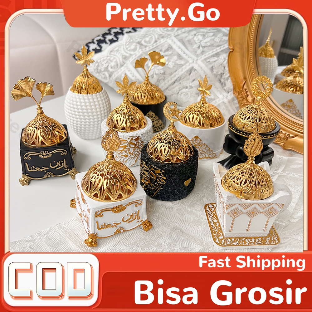 Set Mabkharah Tempat Bakar Dupa Mabkharah Resin Arab Kaligrafi Tungku Dupa Bukhur Cantik