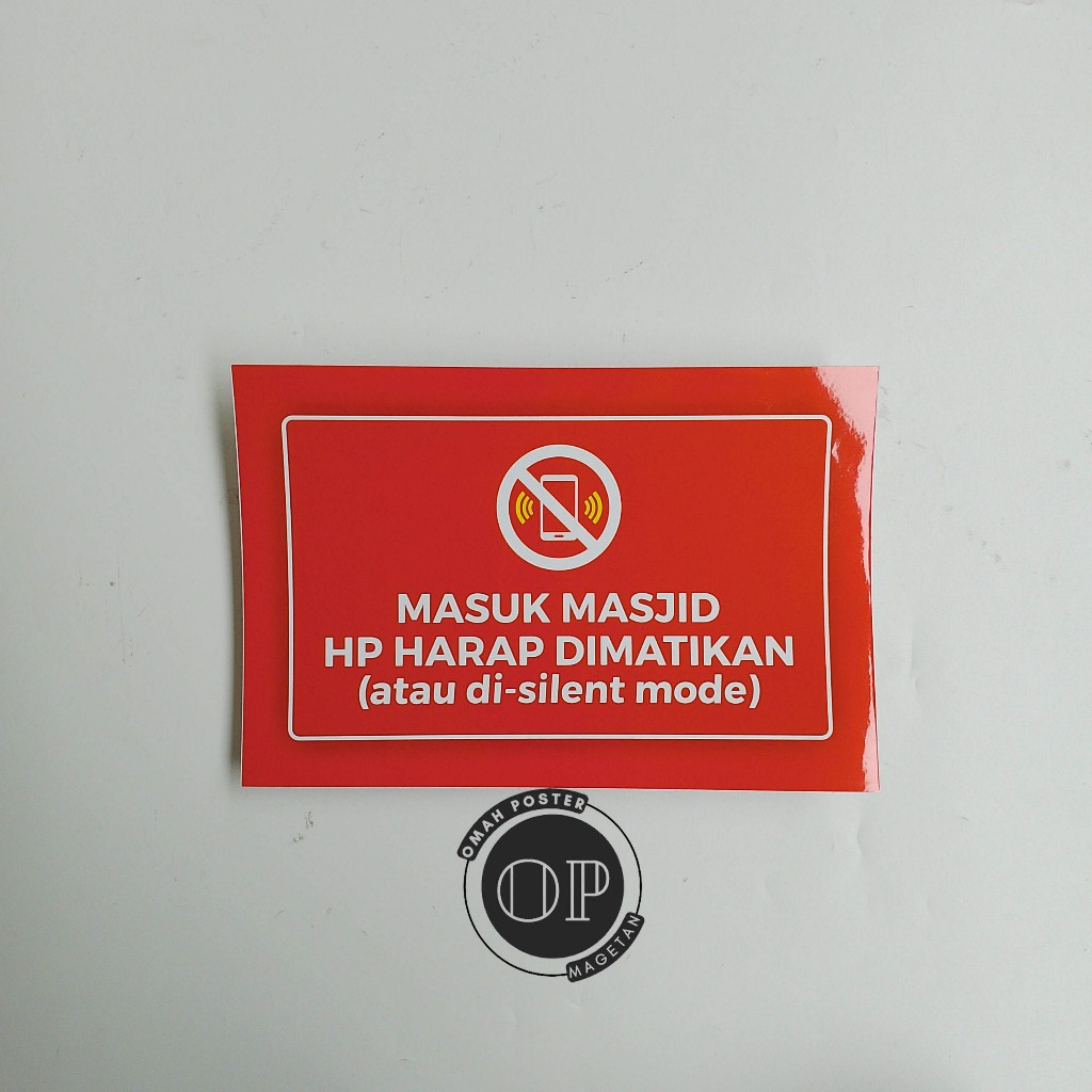 

Stiker Masuk Masjid HP Harap Dimatikan - Masuk Masjid Handpone Silent Mode