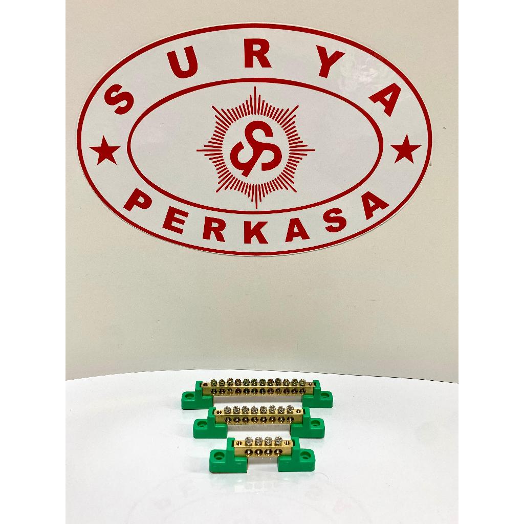 Surya Perkasa TERMINAL FORT  BLOCK GROUNDING HIJAU TERMINAL BLOCK T001 4P 6P 8P 12P