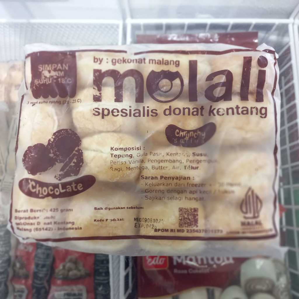 

Molali Donut Kentang Choco Crunchy isi 15pcs + Gula Halus 425g