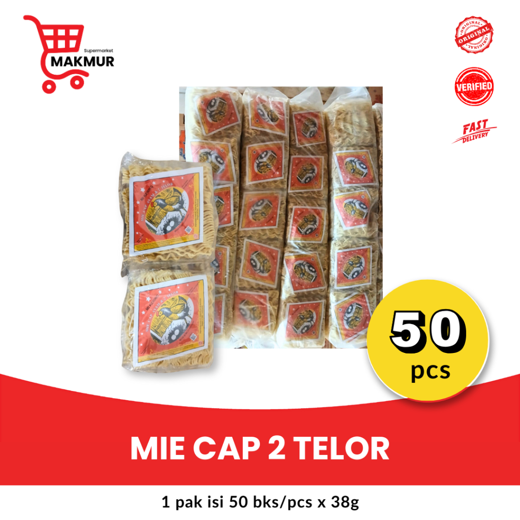 

Mie Kering Cap 2 Telor 38 gram - 1 bal isi 50 pcs