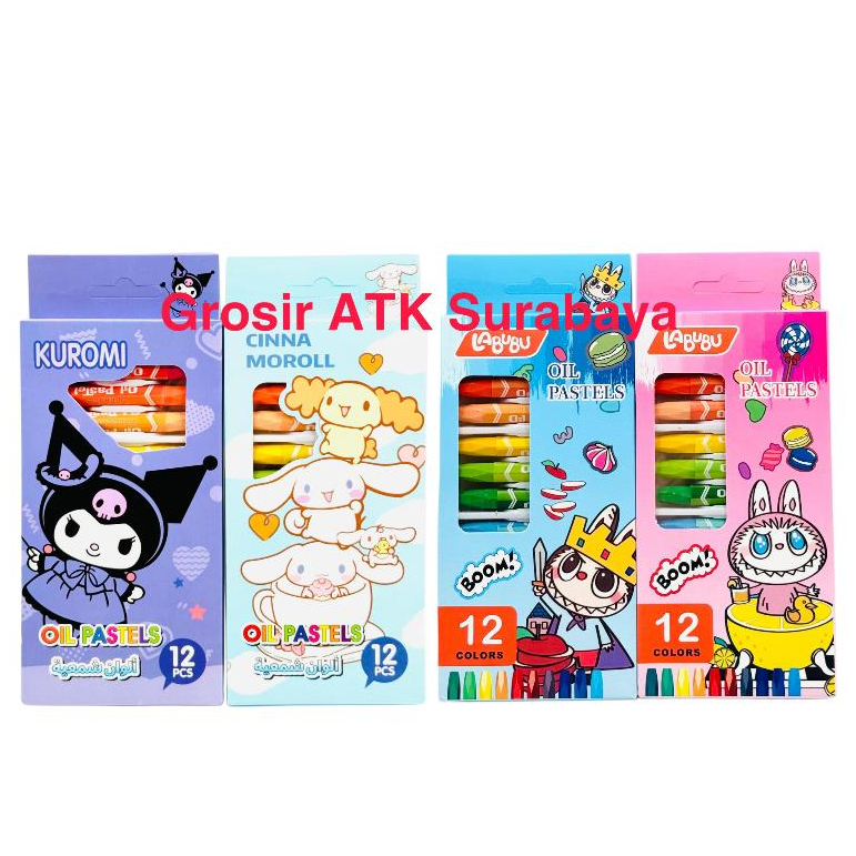 

CRAYON 12 WARNA 3012 / Krayon Minyak / Oil Pastel 12 Warna 3012 Kuromi Cinnamorol Labubu