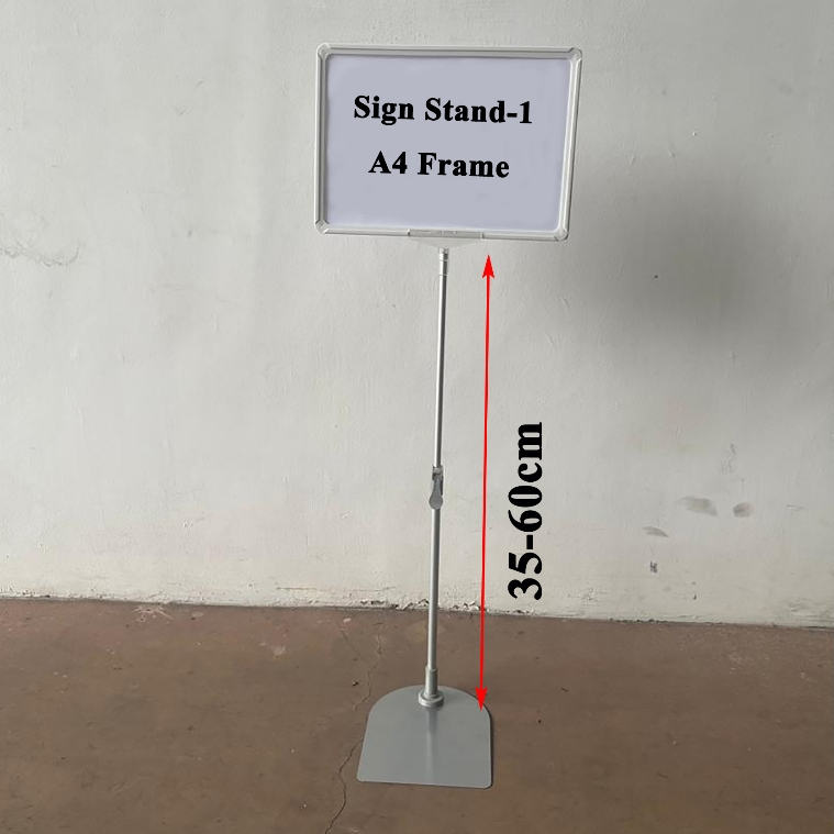 

SS-1 Standing Frame Telescopic -Stand Frame Portable Frame Display Promo Pop Up Frame Promosi Ukuran A4 With Sign Stand Papan Harga Promo Tiang Promo Berdiri A4 Minimarket
