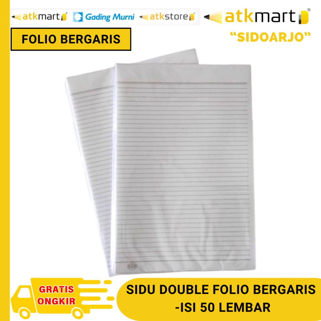 

SIDU KERTAS DOUBLE FOLIO BERGARIS - 50 LEMBAR