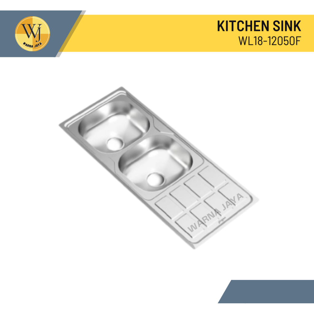 Wellup Bak Cuci Piring Kitchen Sink Wastafel Dapur BCP 120 cm x 50 cm x 18 cm Double Bowl Dua Lubang