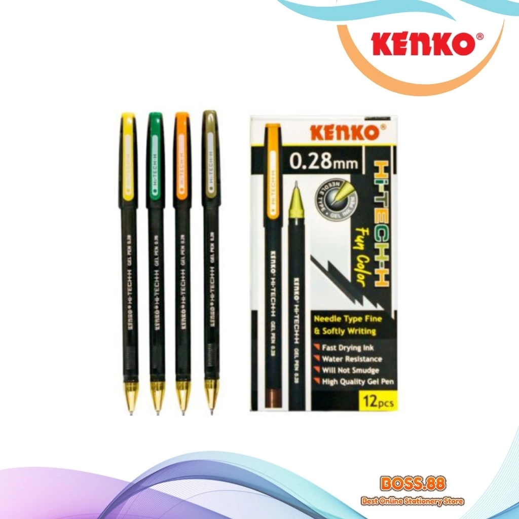 

GEL PEN / PULPEN GEL KENKO HI TECH 0.28 FUN COLOR (12 PCS)