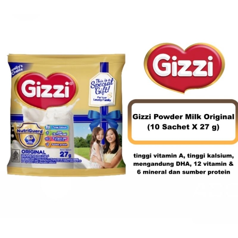 

gizzi susu bubuk instan 1 rtg isi 27 gr x 10 sachet