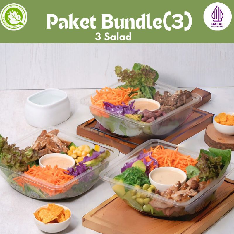 

Paket Bundle( 3 Salad dengan varian berbeda ) | Salad Sayur | Salad Diet | Salad Siap Saji | Ready To Eat Salad