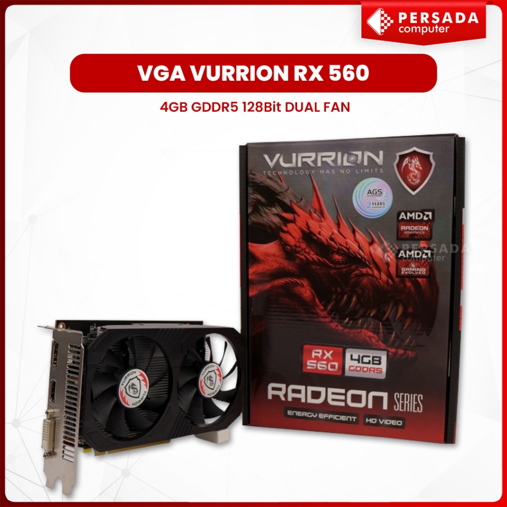 VGA VURRION RX 560 4GB GDDR5 128Bit DUAL FAN