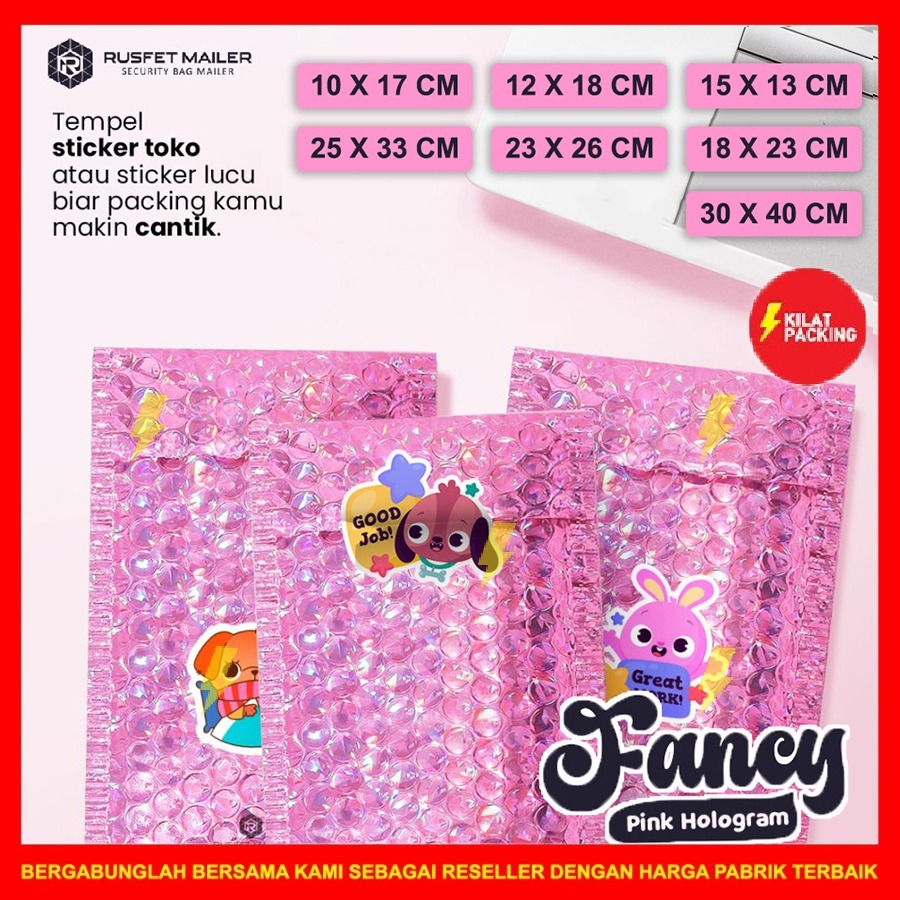 

AMPLOP BUBBLE MURAH|BUBBLE MAILER|BUBBLE PACKING VARIAN PINK HOLOGRAM