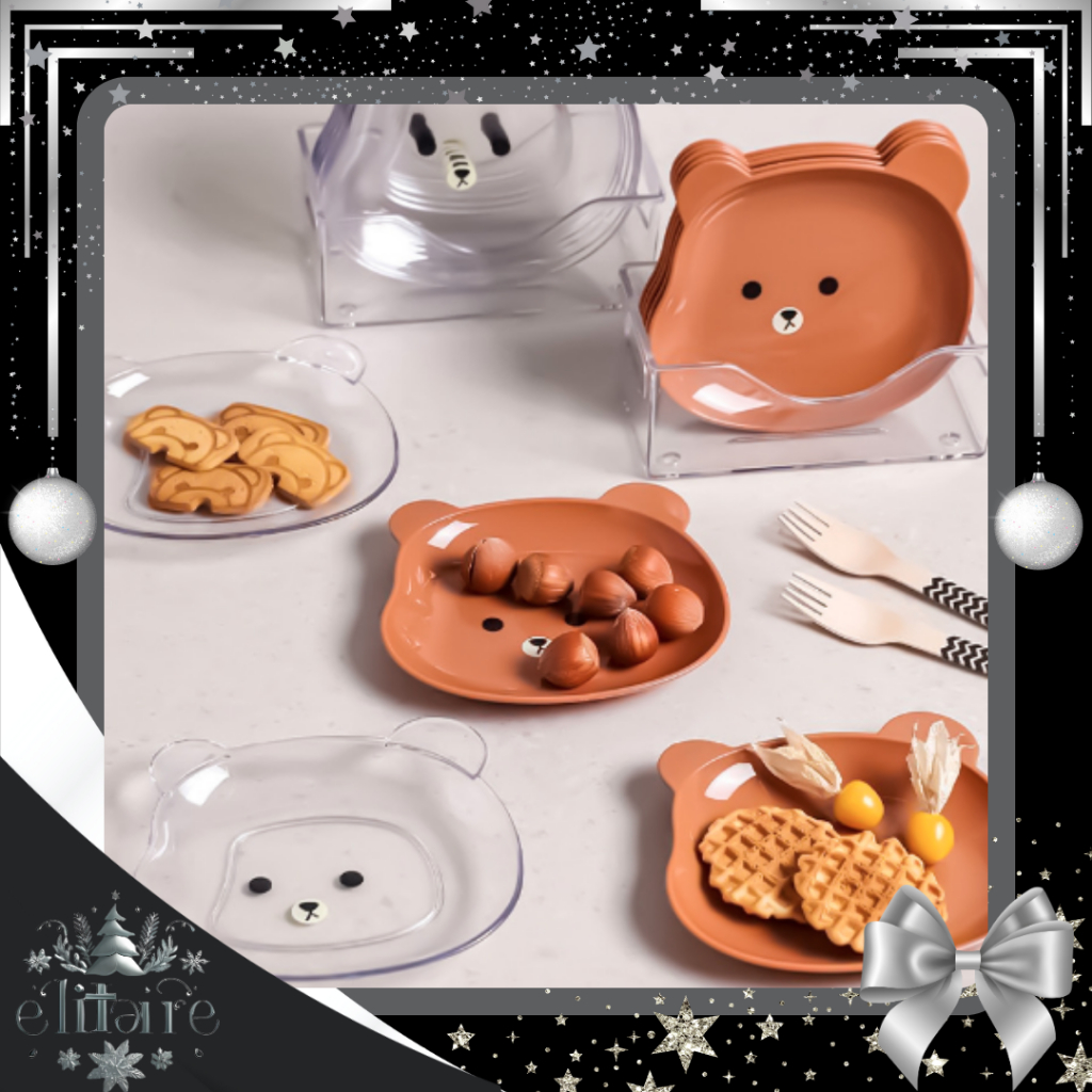 ELITAIRE Piring Makan Anak Berbentuk Beruang Lucu / Piring Lucu /Piring Snack / Piring makan unik te