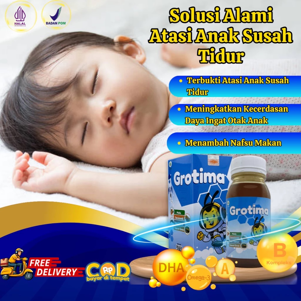 Vitamin Anak Susah Tidur / Obat Anak Susah Tidur / Grotima Untuk Anak Susah Tidur